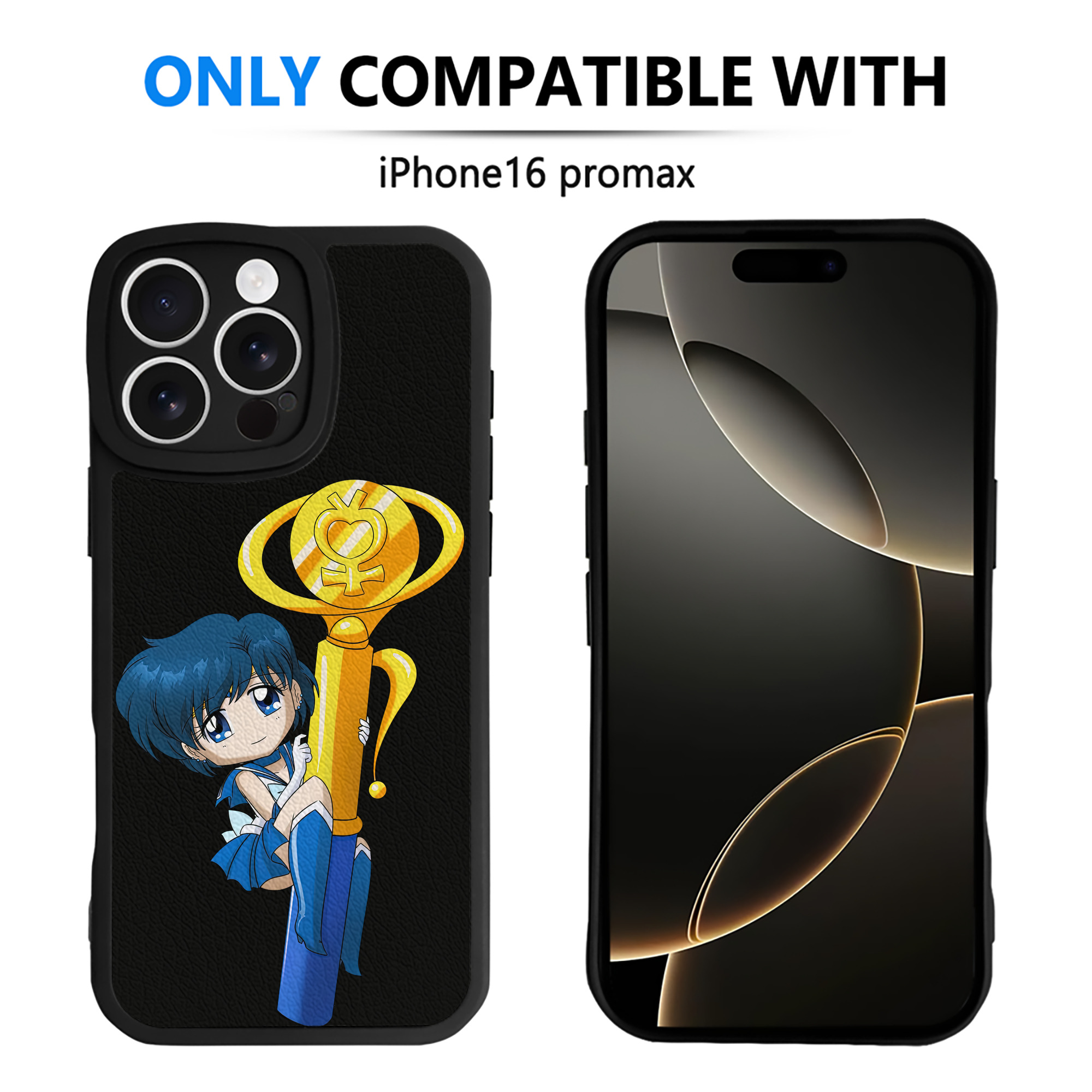 （画像用） 美少女戦士セーラームーン 水野 亜美 みずの あみ Sailor Moon Mizuno Ami 【iPhone 16シリーズ対応】シリコンスマホケース（レザー調） 材質：シリコン